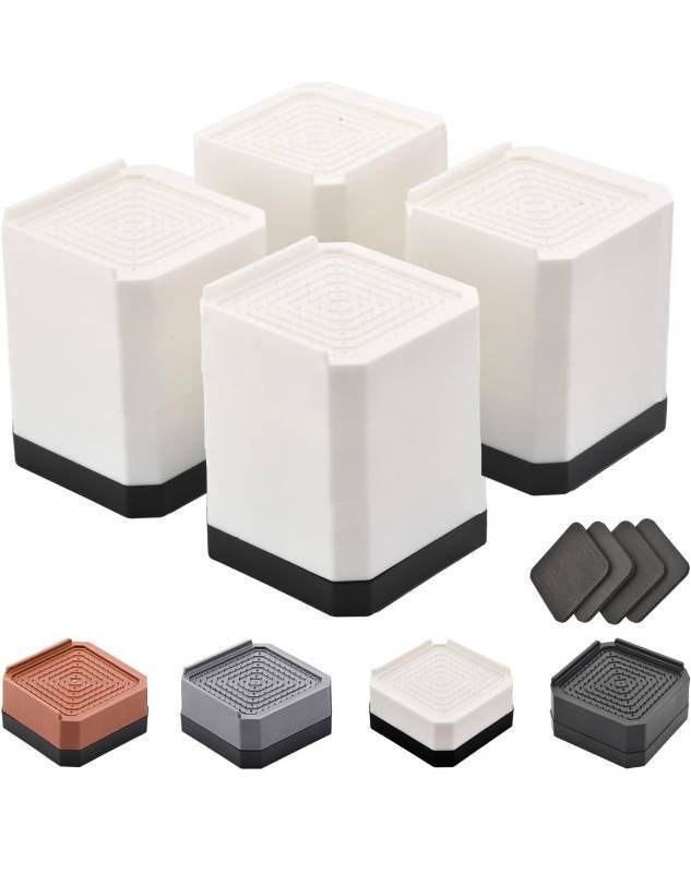 lot 70675 image: Stackable Furniture Risers Set - 4 Pack - Retail $25