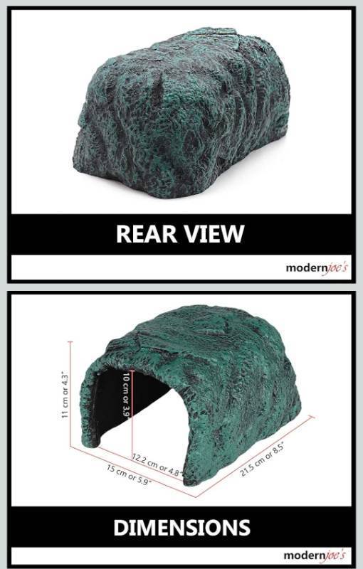 lot 69537 image: MODERNJOES Stone Cave Shelter Hiding Turtle House - Rock Hideout Cave for Reptile.Decorative for Aquariums & Terrariums.Perfect for Lizards,Snakes,Amphibians,Frogs,Turtles,Bearded Dragons -Large size - Retail $25