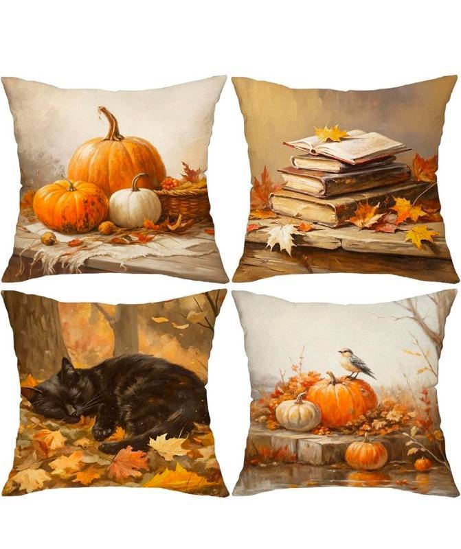 lot 69539 image: Fall Theme Decorative Throw Pillow Set - Retail $25