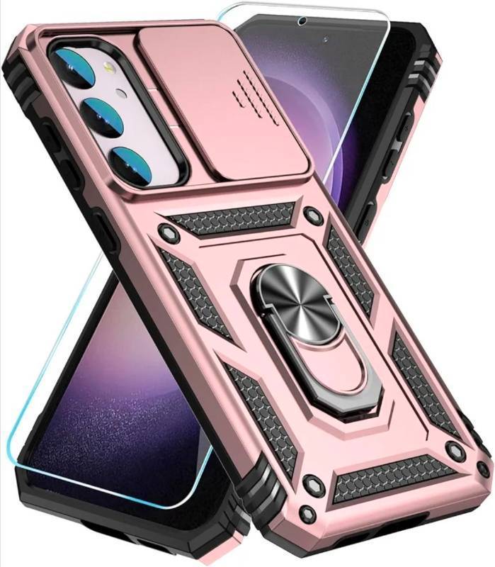 lot 69545 image: SunStory Phone Case for Samsung Galaxy S23 Plus Case with HD Screen Protector & Kickstand & Slide Camera Cover, Military-Grade  Phone Case for Galaxy S23 Plus 6.6,Rosegold - Retail $12