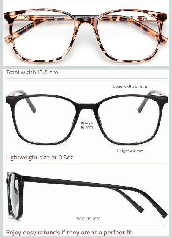 lot 69587 image: Gaoye Lightweight Leopard Pattern Eyeglasses - Retail $25