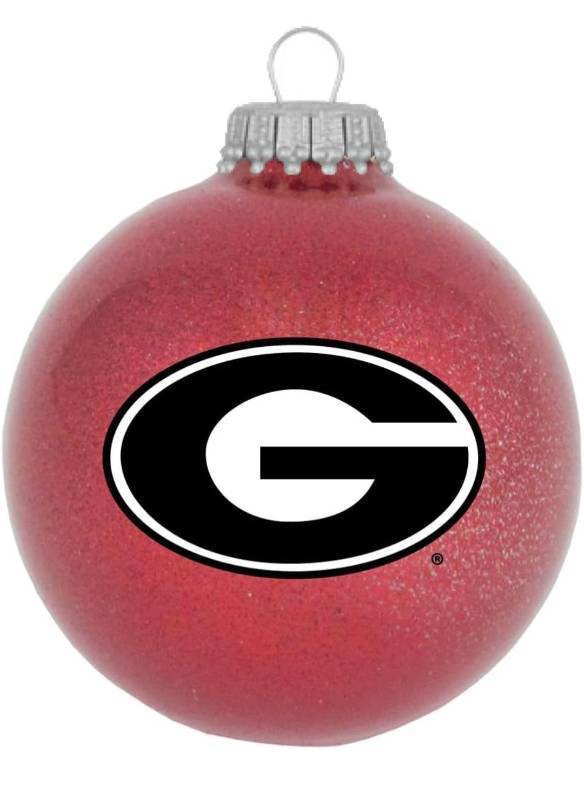 lot 69589 image: Georgia Bulldogs Glass Ball Ornament - Retail $19