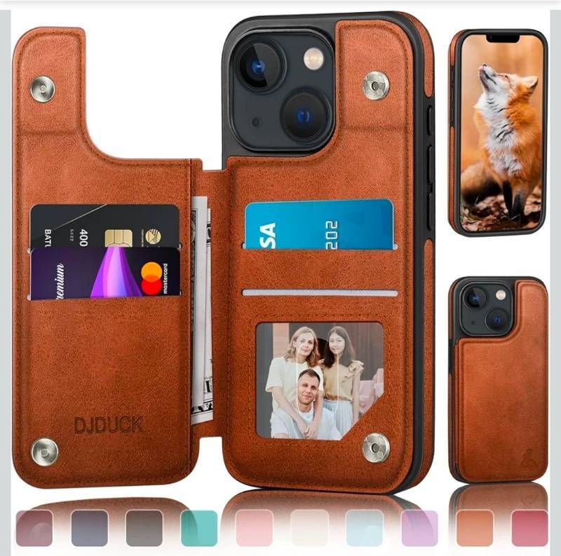 lot 69714 image: DJDUCK iPhone 13 Leather Wallet Case - Retail $15