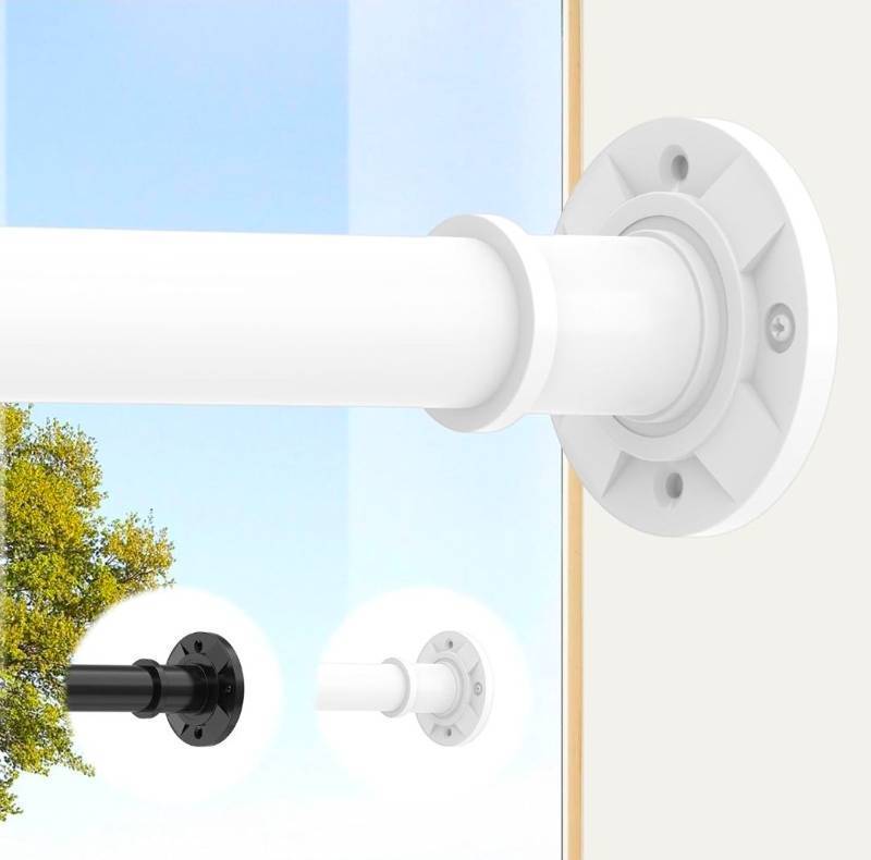lot 69773 image: Adjustable Tension Curtain Rod Set - Retail $25