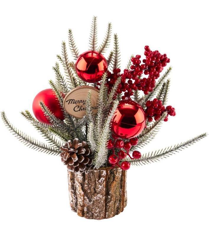 lot 69861 image: Rustic Christmas Tree Bark Centerpiece - Retail $35