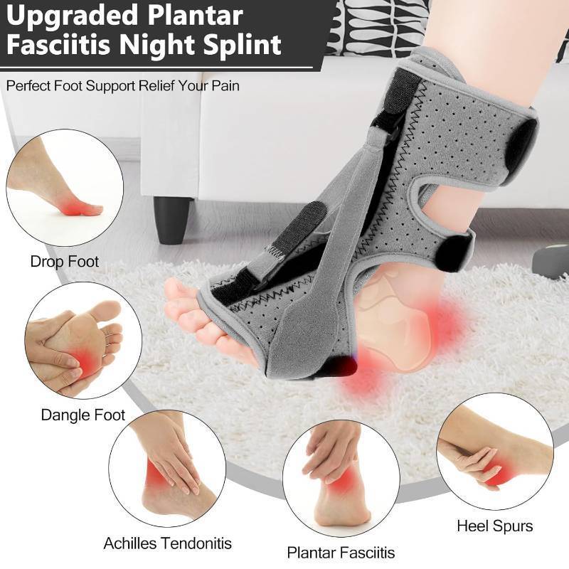 lot 18016 image: Upgraded Plantar Fasciitis Night Splint (Elephant Grey)