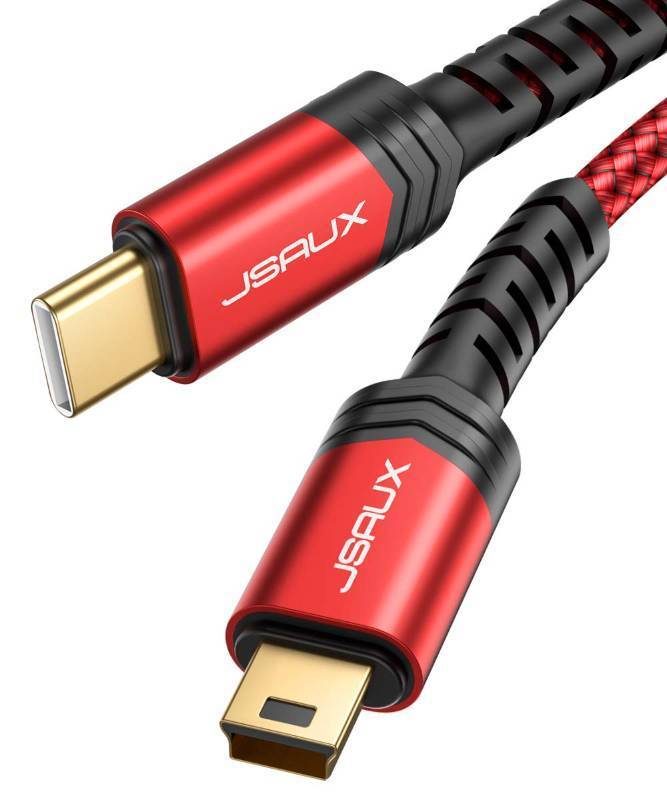 lot 18024 image: JSAUX Mini B to USB C Cable 10ft, USB C to Mini USB Cable Charging Cord for GoPro Hero 3, PS3 Controller, MP3 Player, Dash Cam, Digital Camera, GPS Receiver, PDAs and More Devices