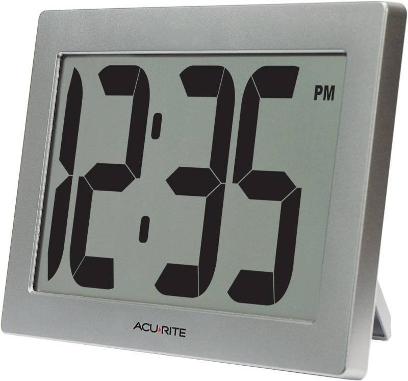 lot 18063 image: AcuRite 75102 9.5 Large Digital Clock with Intelli-Time Technology