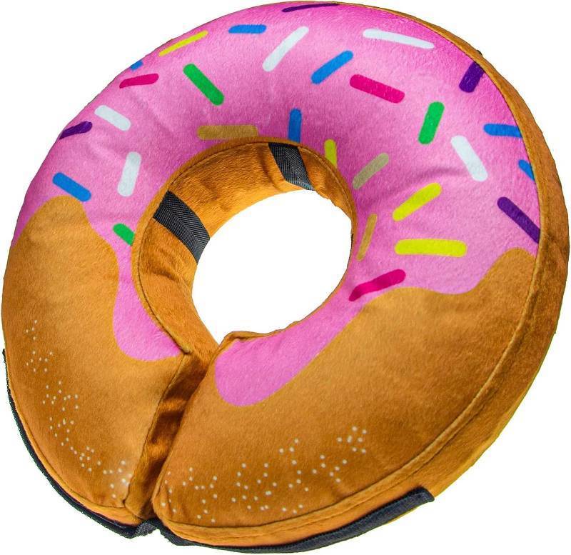 lot 22407 image: BENCMATE Inflatable Dog Cone Collar Alternative, Soft Dog Cone for Small Medium Large Dogs and Cats, Neck Recovery ECollar Donut Collar After Surgery (Medium, Donut-Strawberry)
