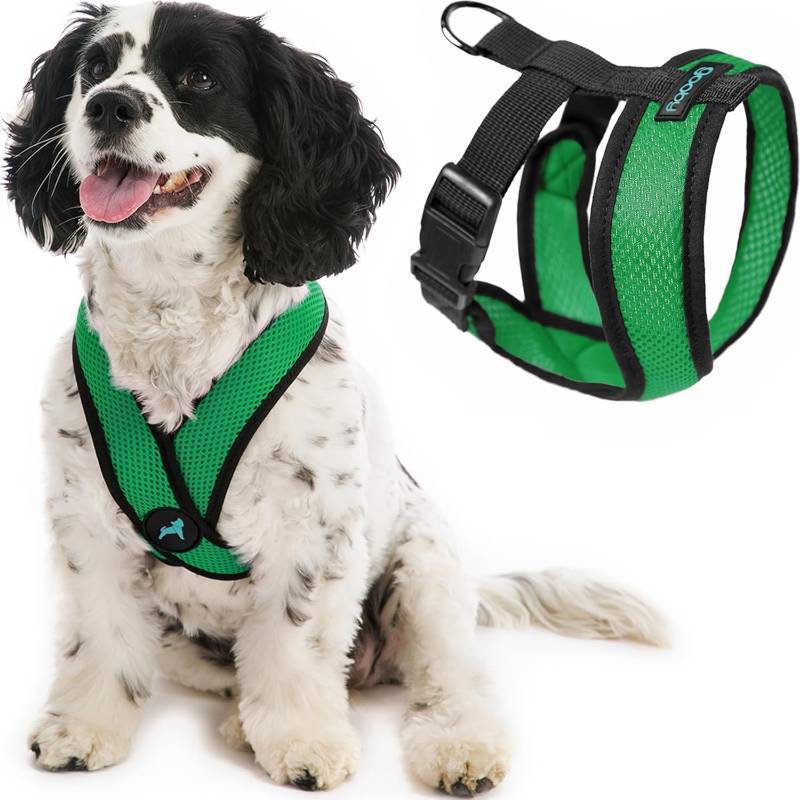 lot 22456 image: Gooby Comfort X Head in Harness - Hunter Green, Medium - No Pull Small Dog Harness Patented Choke-Free X Frame - On The Go Dog Harness for Medium Dogs No Pull or Small Dogs for Indoor and Outdoor Use