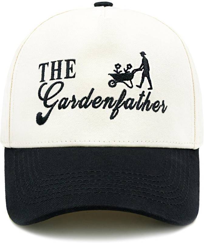 lot 2997 image: Waldeal Gardening Trucker Hat for Men, Embroidered The Gardenfather Adjustable Baseball Cap for Dad Papa Grandfather BeigeBlack