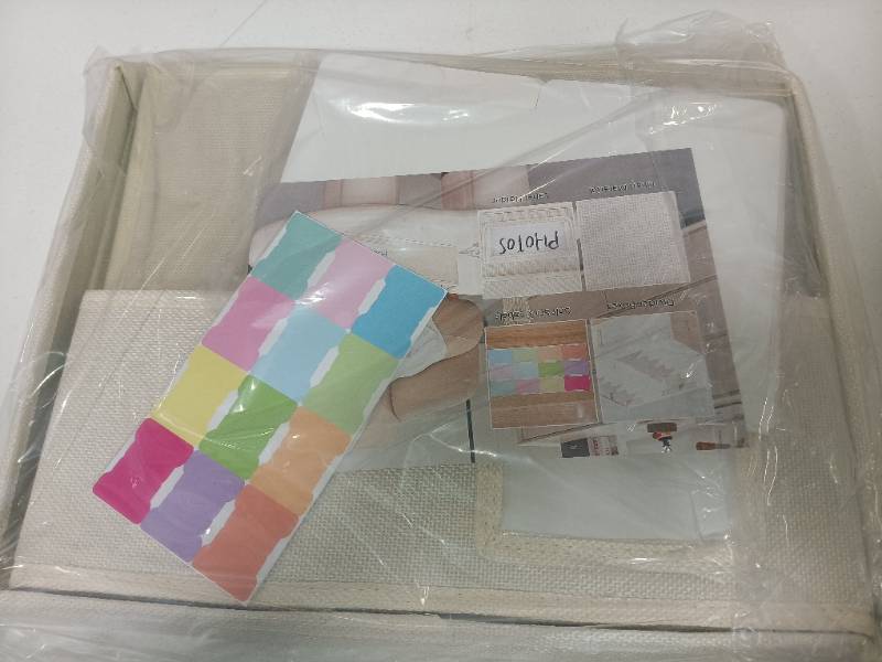 lot 3565 image: Freebat Photo Storage Box Linen With Dividers Pack White