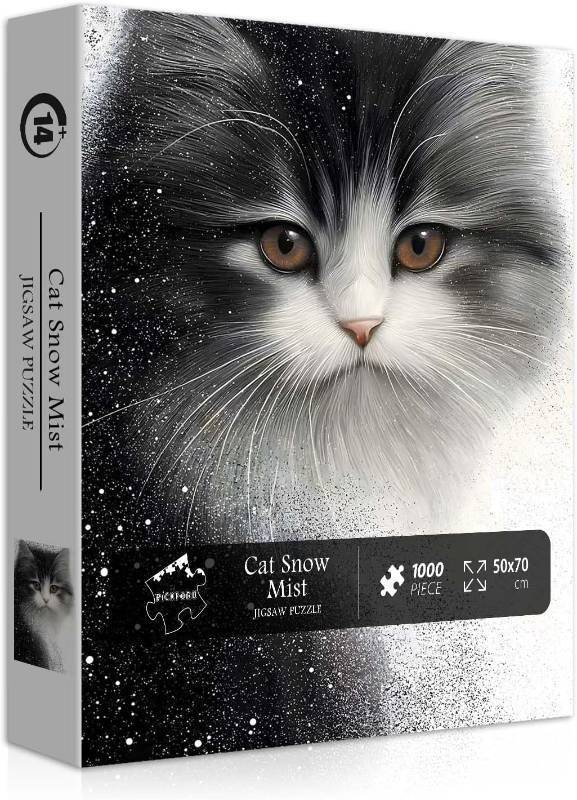 lot 3007 image: PICKFORU Cat Puzzles for Adults 1000 Pieces, Kitty Puzzle Animal Aesthetic Art, Impossible Hard Challenge Kitten Jigsaw Puzzle