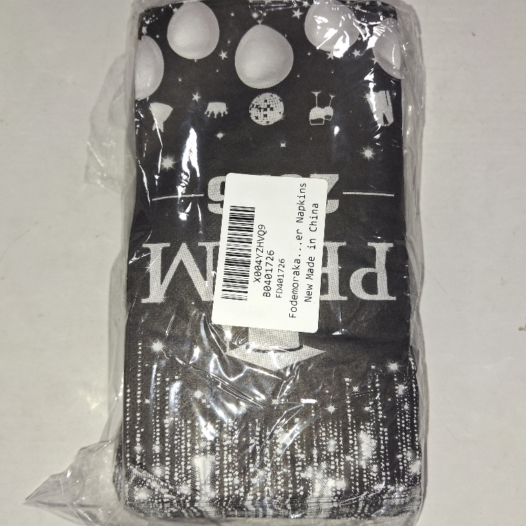 lot 3102 image: 2026 PROM NAPKINS BLACK AND SLIVER