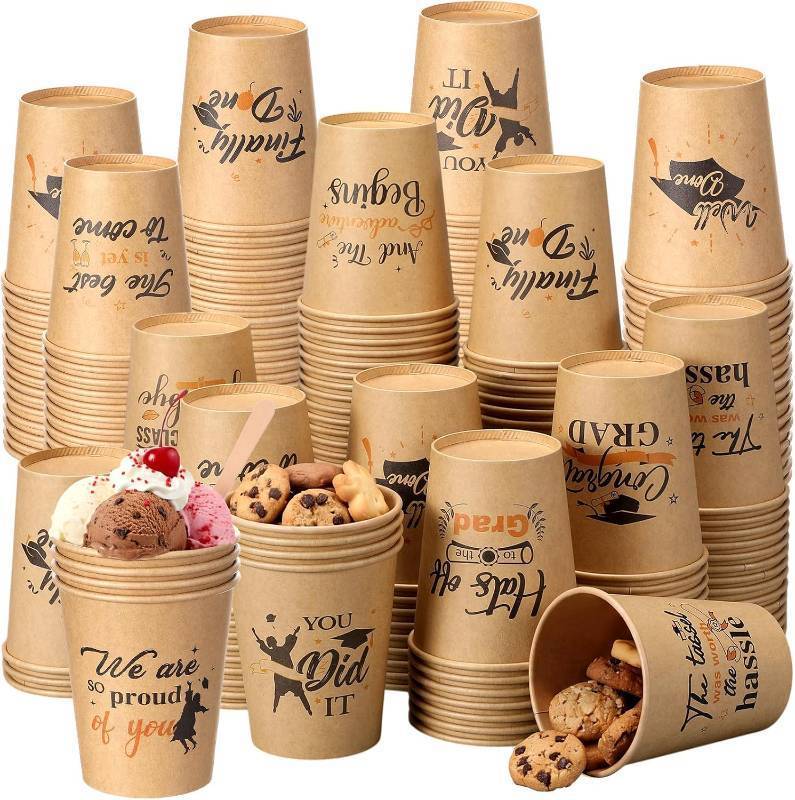 lot 2585 image: Qinyoung 120 Pcs Graduation Disposable Cups 8 oz Class of 2026 Coffee Tea Paper Cups for Congrats Grad Festivities Essential Graduation Party Supplies Daily Use, 6 Styles