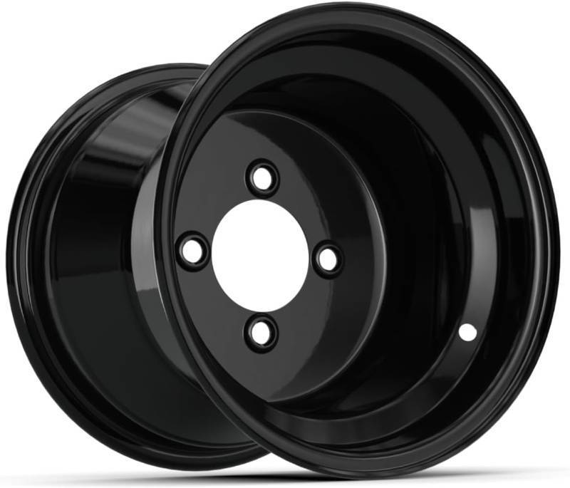 lot 45028 image: Matte Black Steel Golf Cart Wheel  10x7  35 Offset  4x101.6mm Bolt Pattern