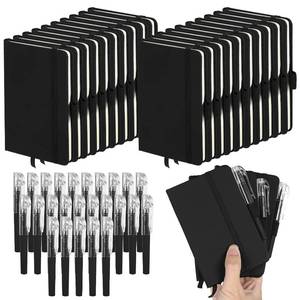 lot 48664 image: NIMBLOOM 25 Sets A6 Faux Leather Notebooks with Pens, 5.6 x 3.7 in Lined Mini Journals Notepads Bulk, Pocket Small Notebook with Pen Holder for Travel, Office, School
