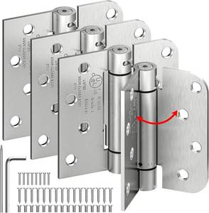 lot 48637 image: 4-Pack 4 Inch Self Closing Door Hinges,Square & 58 Radius Corners