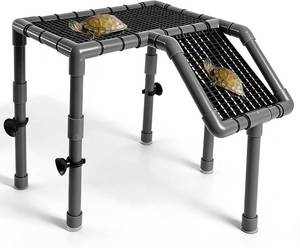 lot 48657 image: 13.8 Width Extra Large Standing Turtle Basking Platform, Extra Basking Platform for Aquatic Turtles, Two Height Turtle Tank Accessories Platforms Dock, DIY Ramp with PVC Pipes and Suction Cups