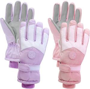 lot 48672 image: 2 Pairs Winter Ski Snow Gloves for Women & Men - Waterproof, Windproof, Touchscreen, Thermal Warm Gloves for Cold Weather
