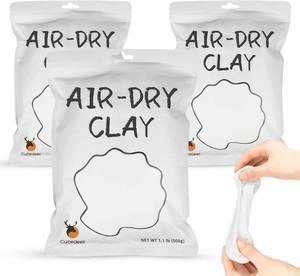 lot 48673 image: Cutedeer White Air Dry Clay, 3.3lb Foam Modeling Clay, Soft Squishy Molding for Kids Adults, Arts & Crafts Project Slime Supplies(3.3lb - 3 Pack, White)