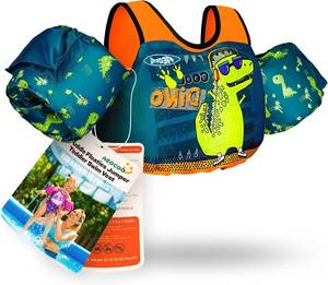 lot 48676 image: AEOCOO Puddle Float Jumper 20-30 Pounds, Toddler Swim Vest for 18Months-2Years Old, Pool Floats with Swimming Arm Floaties Swim Jacket with Water Wings for Kids Swimmies, Boys, Girls, Ni os, Cool-Dino