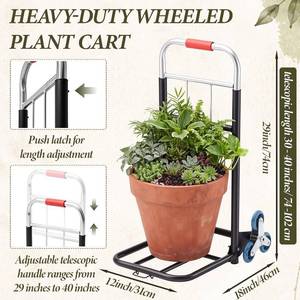 Lounsweer Stair Climbing Cart, 265 Lbs Plant Caddy with 3 Bungee Cords