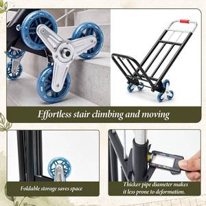 Lounsweer Stair Climbing Cart, 265 Lbs Plant Caddy with 3 Bungee Cords