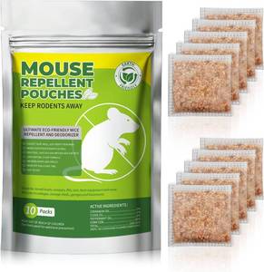 lot 79043 image: 10 Packs Peppermint Oil Mice Repellent Rodent Repeller, Natural Pest Control for Rats Squirrels Insects, Indoor Outdoor Mouse Deterrent, Pet & Family Safe Alternative to Traps & Poison