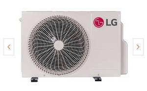 lot 3 image: LG DUALCOOL Cooling & Heating Inverter Air Conditioner 18000 BTU 230V KNS4H181A outdoor unit  - Retail $1,100
