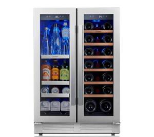 lot 7 image: 24inch Cale Lefort Dual Zone Wine Refrigerator Cabinet with Glass Doors - Retail $700