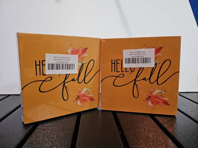 lot 13195 image: Hello Fall Sign Wood Box Sign, Fall Desk Shelf Decor, Fall Decorations for Home Farmhouse, Autumn Decor, Fall Home Decor, Green Farmhouse Fall Wooden Box Block Sign for Home Shelf Desk Decor