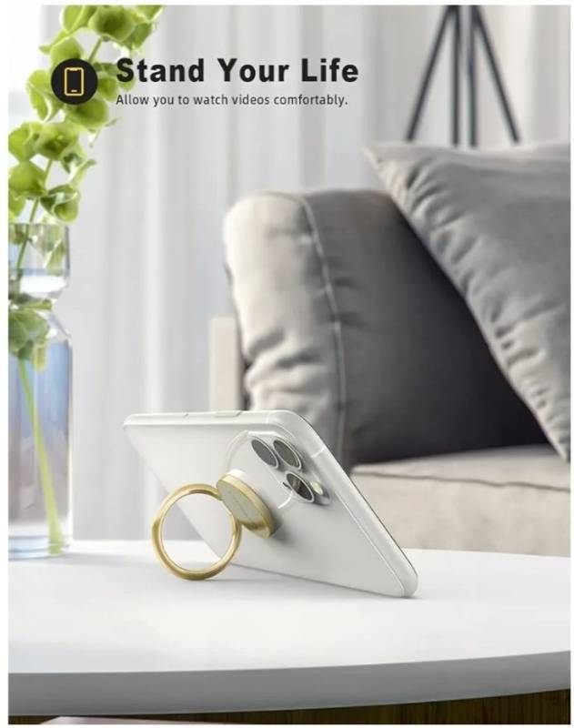 lot 51438 image: Gold Phone Ring Stand, Universal Cell Phone Grip Cradle Kickstand Compatible with iPhone 13 12 11 Pro Xs Max XR X 8 7 6 6s Plus, All Android, Smartphone Accessories