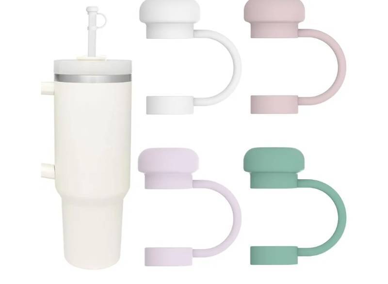 lot 30947 image: 4pcs Straw Topper Cap for Stanley Straw Cover 40 oz 30 oz 10mm Food Grade Silicone Stanley Cup Accessories Cute Large Cloud Straw Tips Cover Protector Plugs for Stanley Tumblers with Handle