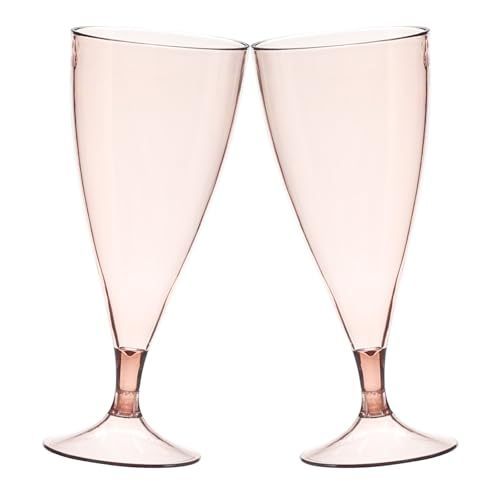 lot 51391 image: 12 Pack Plastic Champagne Flutes, 5.5 Oz Plastic Champagne Glasses Mimosa Glasses Cups, Champagne Glasses For Wedding, Party, New Year Or Christmas Cocktail Cups,Pink Bulk