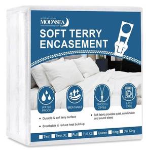 lot 29116 image: Full Mattress Protector Zippered,Soft Terry Surface Mattress Encasement6-Side Waterproof Mattress Cover - Retail $22