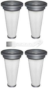 lot 29129 image: 4 Pack T350 HEPA Filter Replacement Attachments Compatible with Trucozie T350 Cordless Lightweight Stick Vacuum Cleaner, 4 HEPA Filters, 1 Cleaning Brush - Retail $17