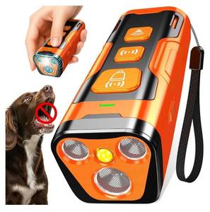 lot 29131 image: Dog Bark Deterrent Device, 3X Ultrasonic Anti Barking, 6 Training Modes 23 FT Range Barks No More Indoors Outdoors Behavior Correct  - Retail $30