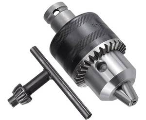 lot 29139 image: 12-20UNF Mount 1.5-13mm Capacity Key Drill Chuck for Air Impact Wrench Converter Conversion Tool. MISSING KEY. - Retail $15