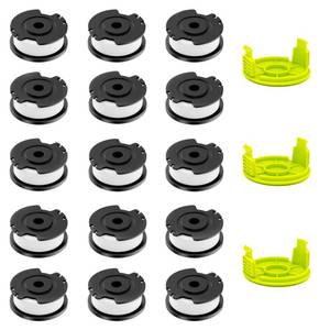 lot 29143 image: 15 Packs Spool Line, 0.065 Replacement Line Spools and 3 Spool Caps Compatible 250S String Trimmer - Retail $17