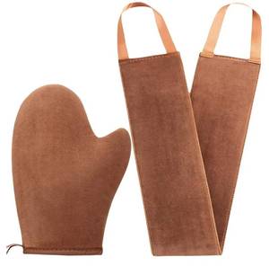 lot 29157 image: 2 in 1 Self Tanning Mitt Applicator kit Self Tan Mit Self Tanner Mitt and Back Lotion Applicators for Your Back, Self Tan Mitt, Back Applicator Mitt for Self Tanner - Retail $10