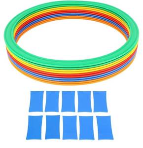 lot 29158 image: Kids Sports Speed Ring Set 10 Rings 10 Buckles Increased Agility Outdoor Rings Toy M 28cm, for Speed and Agility Practice Games, Garden Backyard Outdoor Games. - Retail $20