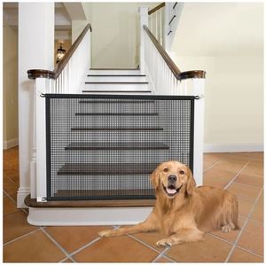 lot 29160 image: Dog Screen Mesh Gate for House, Stairs and Doorways, 29 x 38 in, 2 Pack - Retail $24