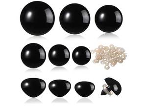 lot 29168 image: 360 Pcs Large Plastic Safety Eyes and Noses 12-30mm Assorted Sizes with Washers for Crochet Big Stuffed Animals Needle Felting Crafts Dolls - Retail $10