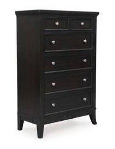 lot 21223 image: Bambori Chest of Drawers 7-Drawer Dark Wood- Retail $1300
