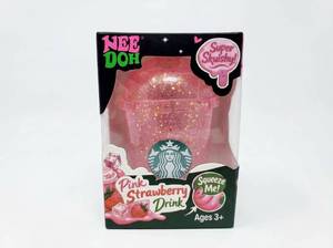 lot 63831 image: Nee Doh Pink Strawberry Drink Squishy Toy-Pink