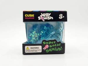 lot 63888 image: Jelly Squish Cube Squeeze Toy with Glitter Fill