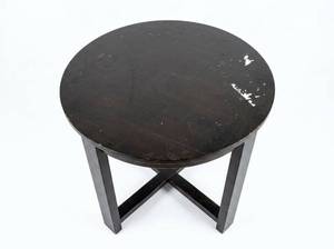 lot 25472 image: Round Black Dining Table