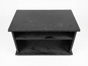 lot 25493 image: Black Entertainment Unit TV Cart w Shelving
