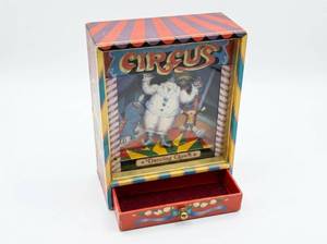 lot 25498 image: Circus Clown Jack-in-the-Box Music Box Toy